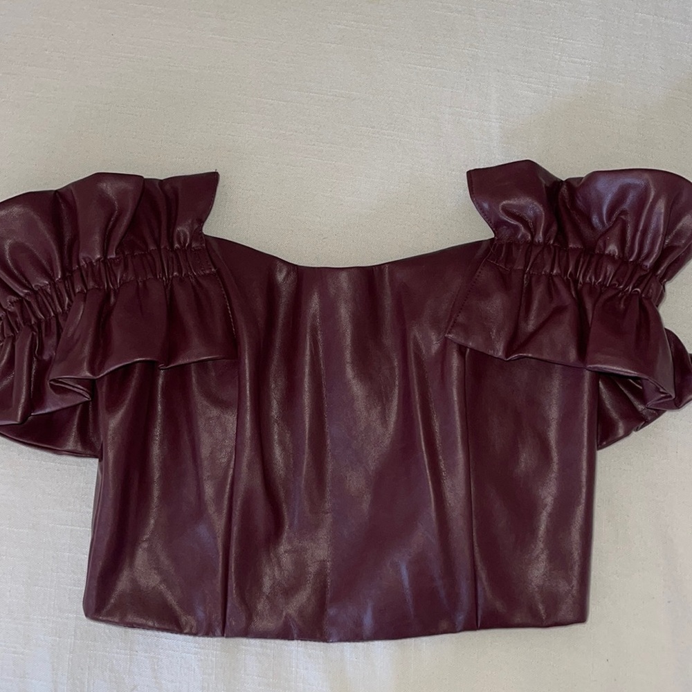 Ruffled Off Shoulder Crop Top